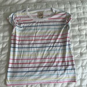 Colorful stripped Chaser Tee. Super soft.